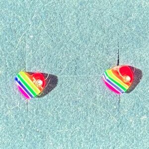 🌈🌈 Heart Shaped Post Earrings for Pierced Ears